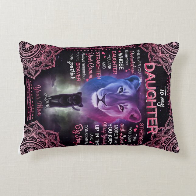 Personlig till min dotter Blanket. Prydnadskudde (Framsidan)