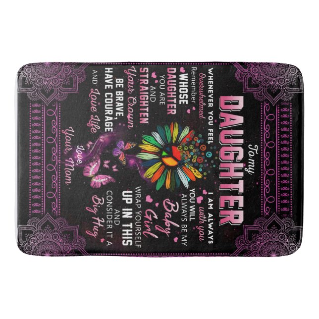 Personlig till min dotter Butterfly Blanket. Badrumsmatta (Framsidan)