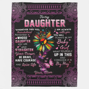 Personlig till min dotter Butterfly Blanket. Fleecefilt