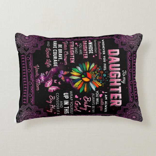 Personlig till min dotter Butterfly Blanket. Prydnadskudde (Framsidan)