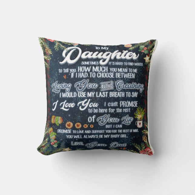 Personlig till min dotter från ditt Pappa-blanket Kudde (Framsida)