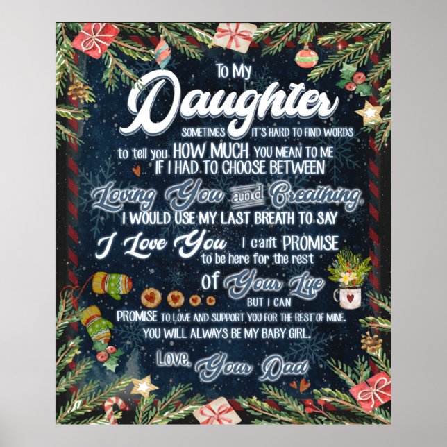 Personlig till min dotter från ditt Pappa-blanket Poster (Framsidan)