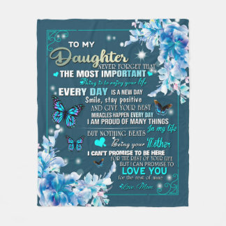 Personlig till min dotter från Mamma Butterfly Fleecefilt