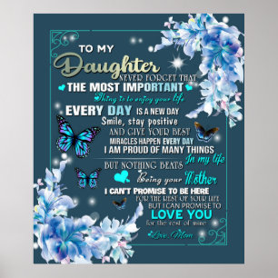 Personlig till min dotter från Mamma Butterfly Poster