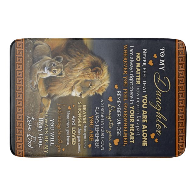 Personlig till min dotter från Pappa. Badrumsmatta (Framsidan)