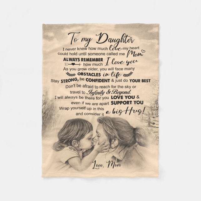 Personlig till min dotter, Kärlek från Mamma Blank Fleecefilt (Framsidan)