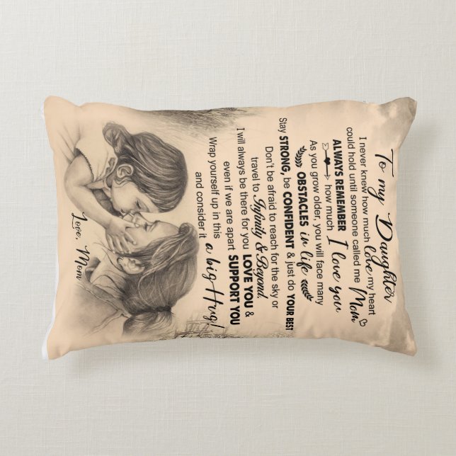 Personlig till min dotter, Kärlek från Mamma Blank Prydnadskudde (Framsidan)