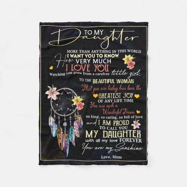 Personlig till min dotter, Kärlek från Mamma Dream Fleecefilt (Framsidan)