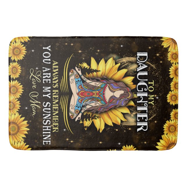 Personlig till min dotter Kärlek från Mamma Sunflo Badrumsmatta (Framsidan)