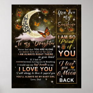 Personlig till min dotterfjäril från Pappa Poster