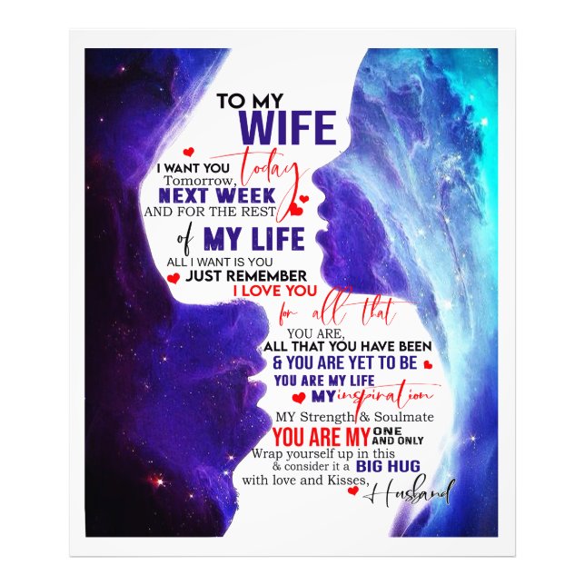 Personlig till min fru fototryck (Framsidan)