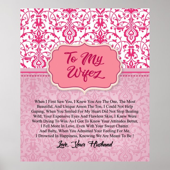 Personlig till min fru från Make Gift Poster (Framsidan)