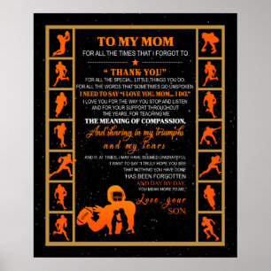 Personlig till min Mamma från din son Baseball Pla Poster