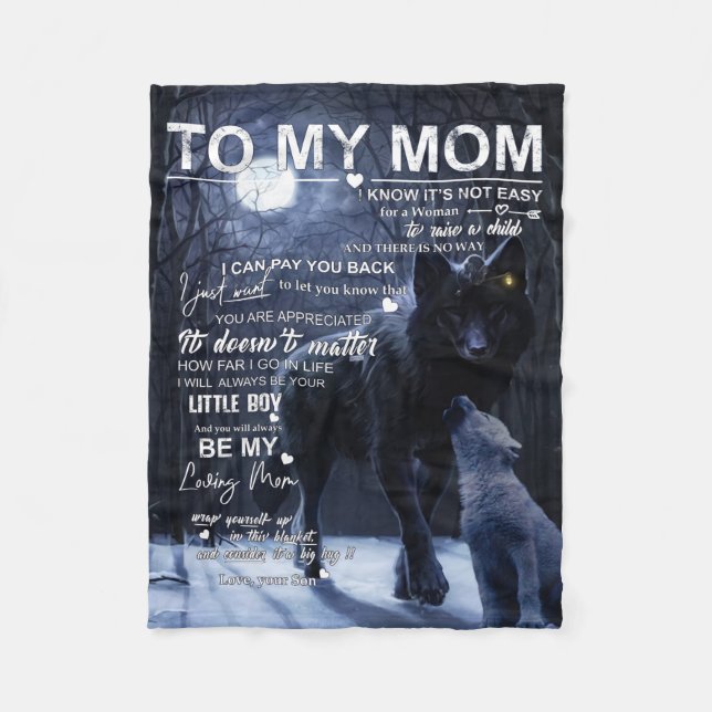 Personlig till min Mamma från min son. Fleecefilt (Framsidan)