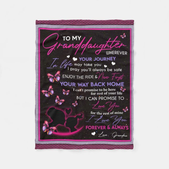 Personlig till min mordotter Butterfly Ull Fleecefilt (Framsidan)