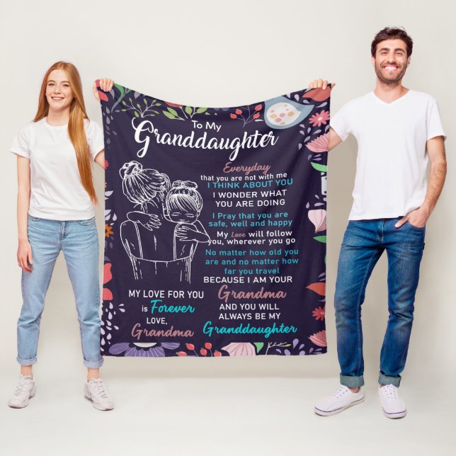 Personlig till min mordotter från mormor fleecefilt (På plats)