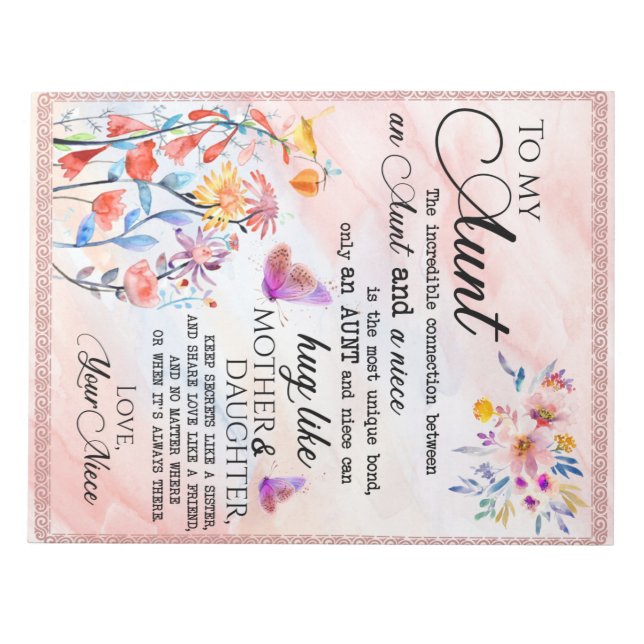 Personlig till min Moster från Niece Anteckningsblock (Framsida)