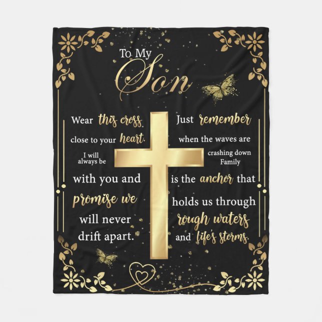 Personlig till min son Blanket Fleecefilt (Framsidan)