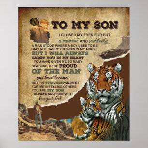 Personlig till min son Tiger Blanket, Kärlek Brev Poster