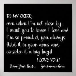 Personlig till min syster i Kärlek du Poster