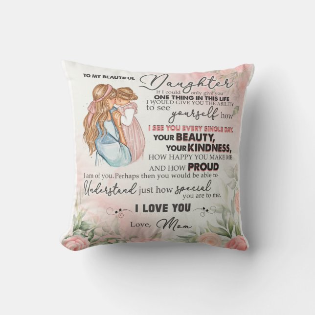 Personlig till min vackra dotter Blanket Kudde (Framsida)