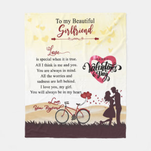 Personlig till min vackra flickvän Blanket Fleecefilt