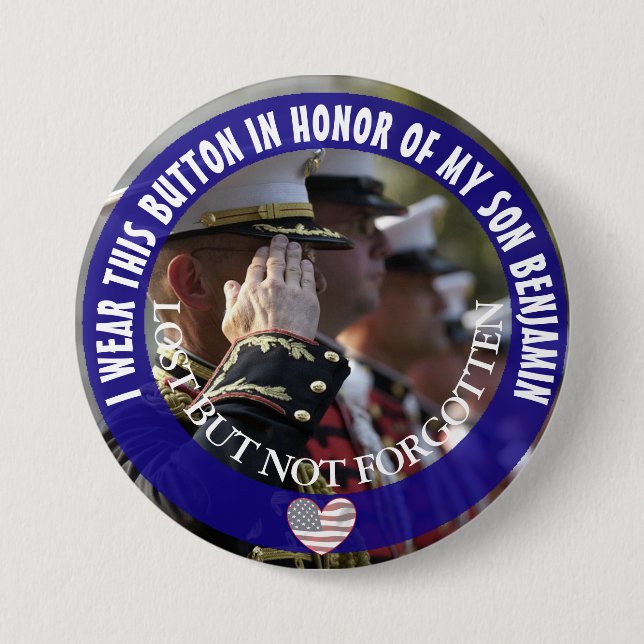 Personlig till minne av min son Button Knapp (Framsida)