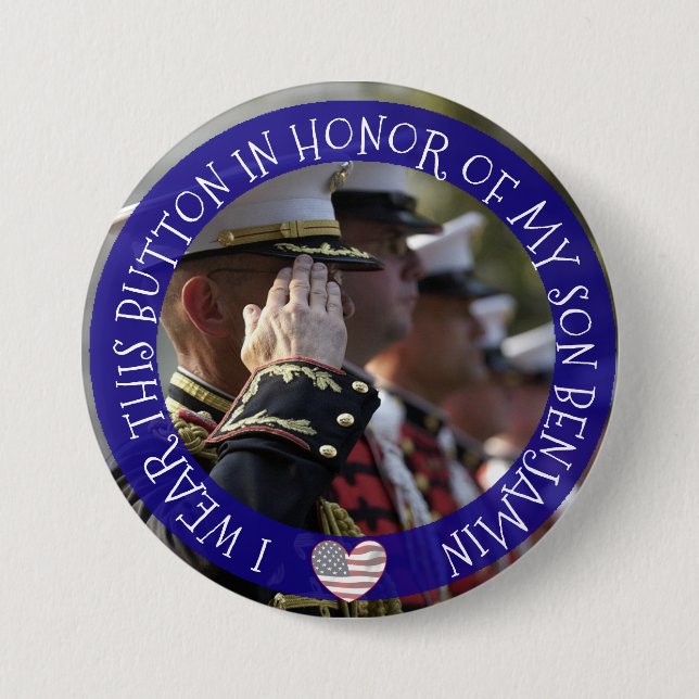 Personlig till minne av min son-knapp knapp (Framsida)