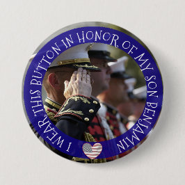 Personlig till minne av min son-knapp knapp