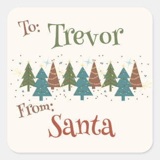 Personlig till och från Santa Sticker Fyrkantigt Klistermärke