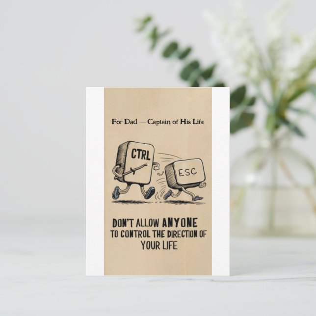 Personlig till Pappa kapten för hans livstidsvykor Vykort (Stående Fram)