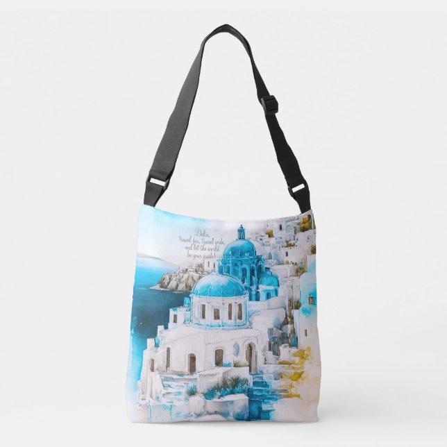 Personlig till. Santorini tote. Mönster Axelväska (Framsida)