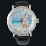 Personlig till tidsslut för foto armbandsur<br><div class="desc">Personligens fotoklocka för din partner eller nya make - perfekt för en bröllopspresent, årsdag, födelsedag osv. Mallen är inställd så att du t.ex. kan lägga till ett eget romantiskt foto eller ett eget foto från bröllop. Ett fyrkantigt foto eller ett instagram bild är enklast att arbeta med. Utformningen innehåller ordalydelsen...</div>