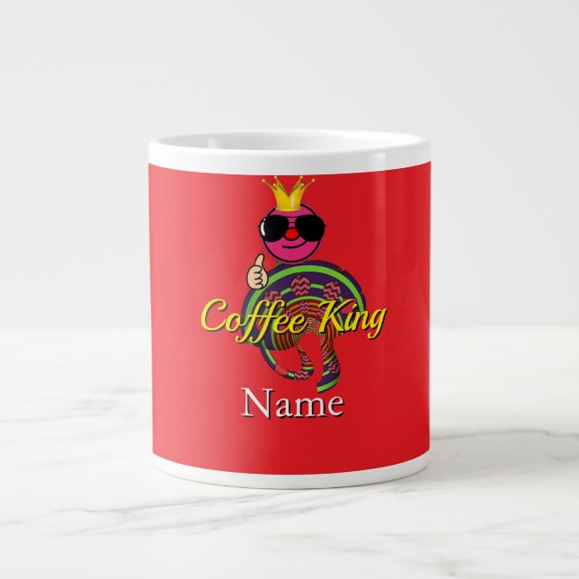 Personlig tillägg namn kaffekung  jumbo mugg (Framsidan)
