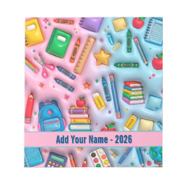 Personlig Tillbaka till skolan 2026 Anteckningsblock