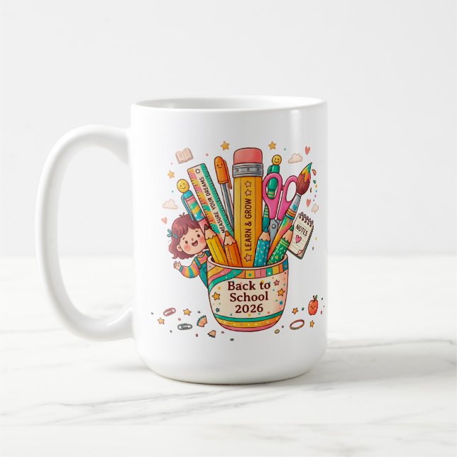 Personlig Tillbaka till skolan 2026 Kaffemugg (Vänster)