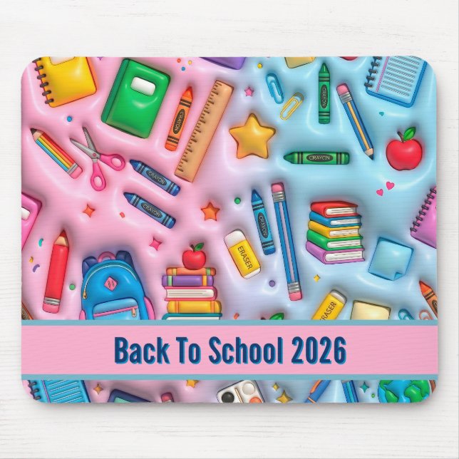 Personlig Tillbaka till skolan 2026 Musmatta (Framsidan)