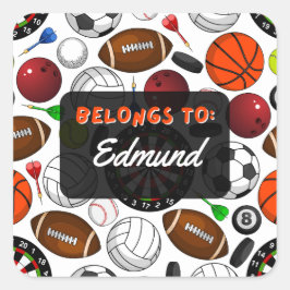 Personlig TILLHÖR TILL sportmärke Fyrkantigt Klistermärke