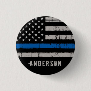 Personlig Tillsatta lagar Thin Blue Line Police Knapp
