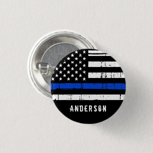 Personlig Tillsatta lagar Thin Blue Line Police Knapp