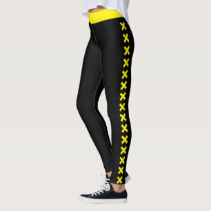 Personlig tillverkning för kvinnor gul svart mönst leggings