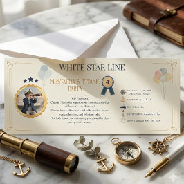 Personlig Titanic Ombordstigningshandling Födelsed Inbjudningar
