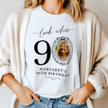 Personlig 'Titta vem som är 90' Foto Födelsedags-T
