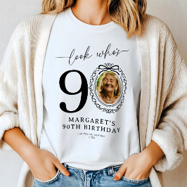 Personlig 'Titta vem som är 90' Foto Födelsedags-T T Shirt