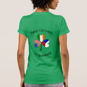 Personlig Tjeckien Irland USA Shamrock Kvinnor T Shirt
