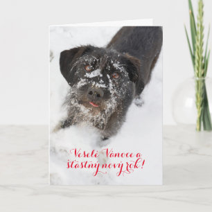 Personlig Tjeckiska hund Jul Helgkort