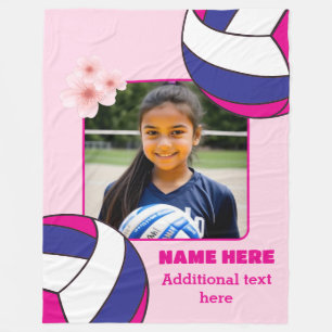 Personlig tjej foto volleyboll fleecefilt
