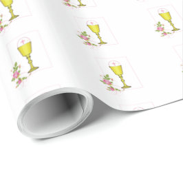 Personlig tjejnamn rosa första kommunion presentpapper
