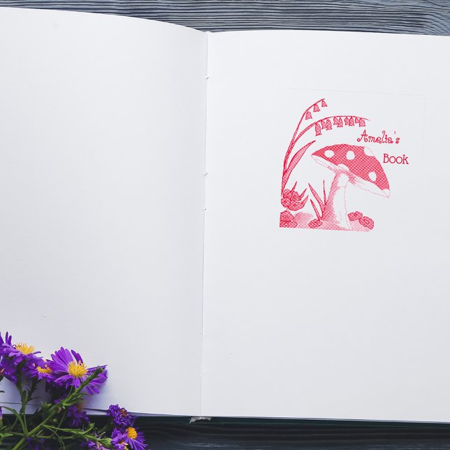 Personlig Toadstool Bok Plate Självfärgande Stämpel (Skapare uppladdad)