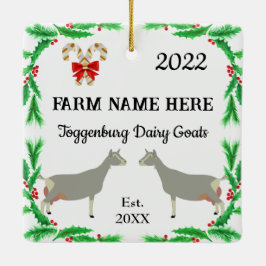 Personlig Toggenburg Dairy Goat Farm jul Julgransprydnad Keramik